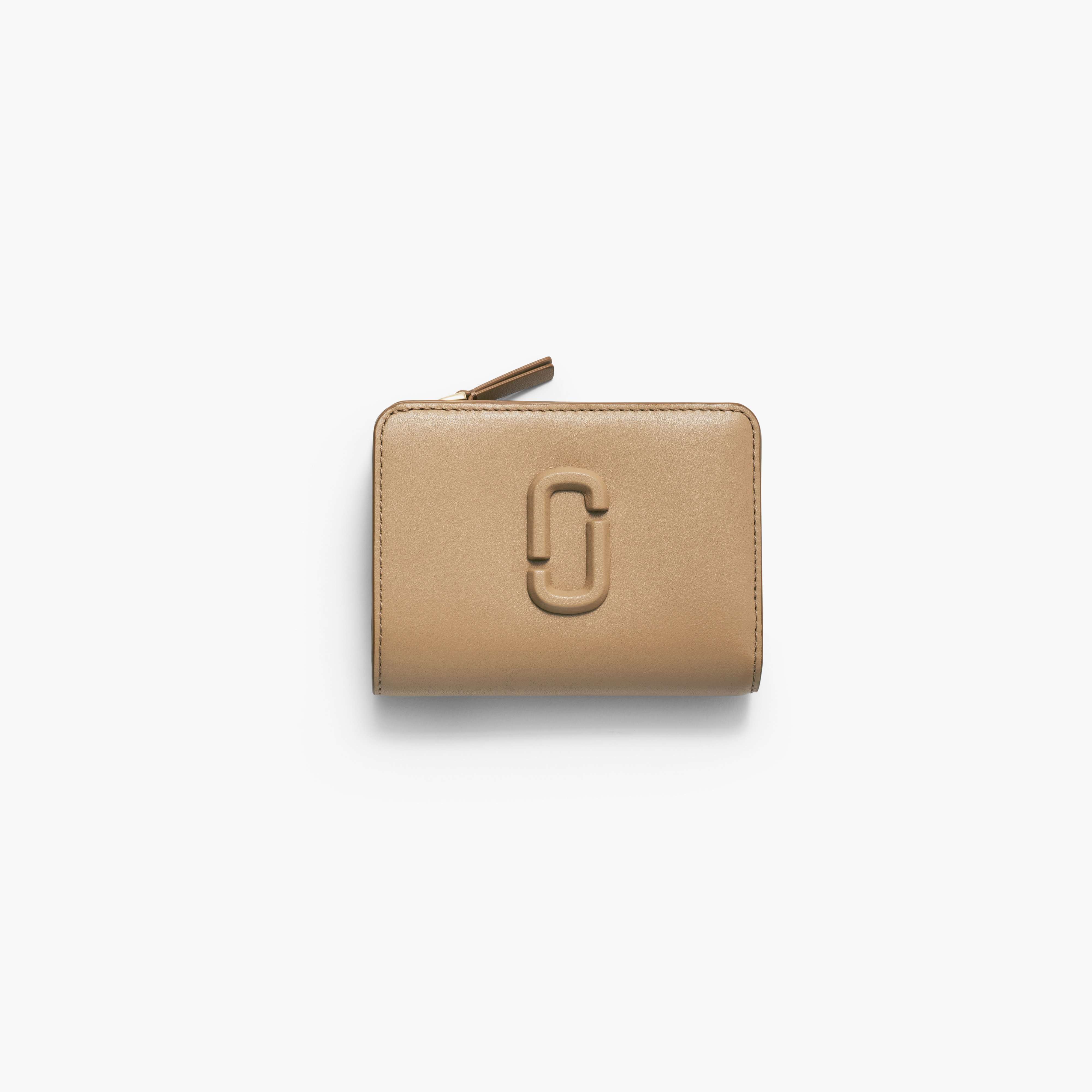 The Leather J Marc Mini Compact Wallet in Camel